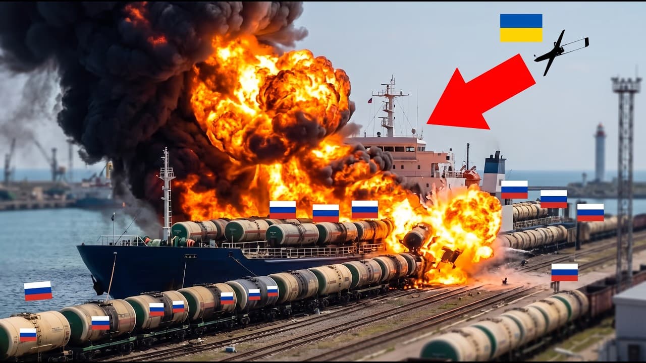 Ukraine Waited for Russia to Load 40 Tankers onto the Kerch Ferry — Then TORCHED It While Docked